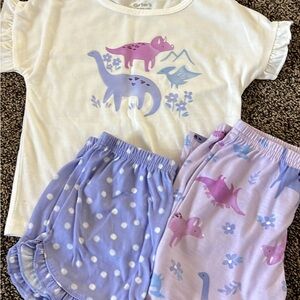 Carter's Kids Dinosaur Pajama Set - White and Lavender